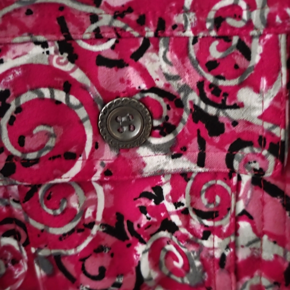 Christopher & Banks Pink and Black Swirl Women's Jacket Size Large - Picture 4 of 5